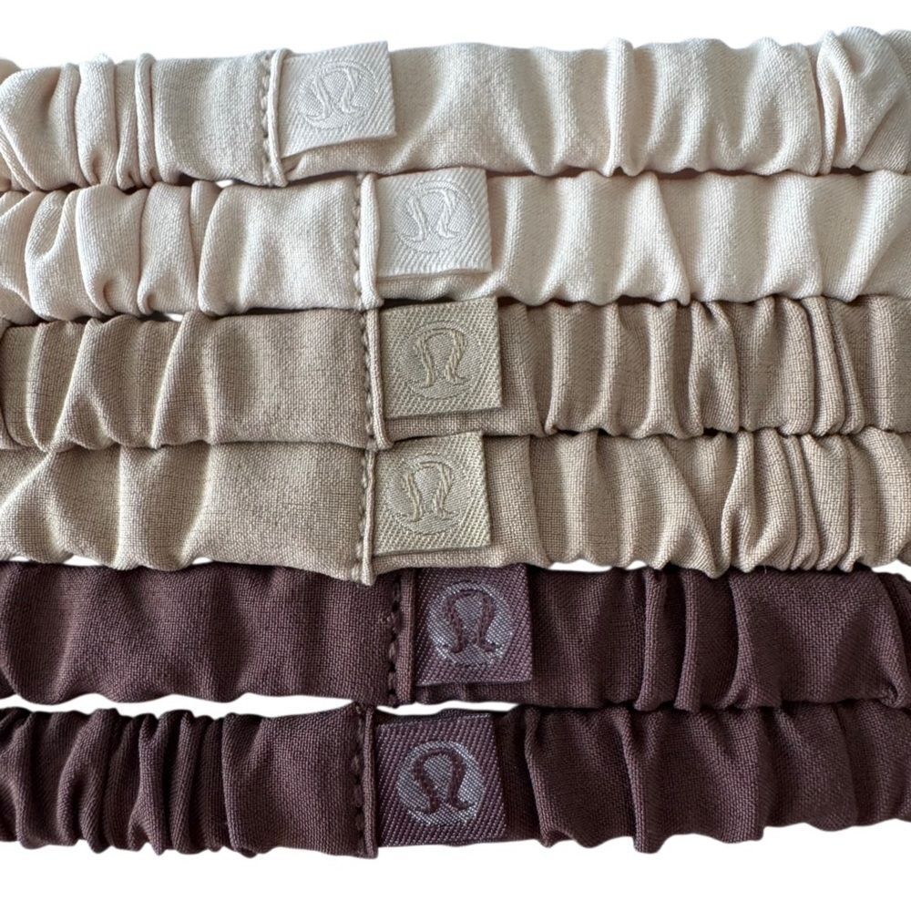 Lululemon Skinny Scrunchies 6 Pack Java/Java/Gleam/Gleam/Pale Linen/Pale Linen - Picture 7 of 9